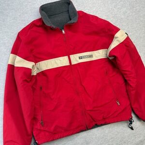 VTG Y2K Abercrombie & Fitch Jacket Mens Medium Red Reversible Fleece Windbreaker